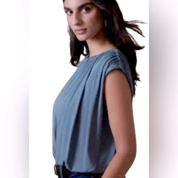 Banana Republic Women's Sky Slate Shirred Top - Picture 3 of 12